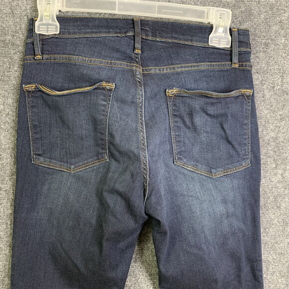 Frame Jeans Women 27 Le High Skinny Blue Cropped Slit Ankle Stretch Dark Wash - Picture 7 of 15